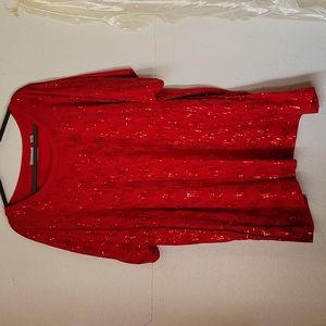 Avenue, Red Sequin Blouse, Size 30/32